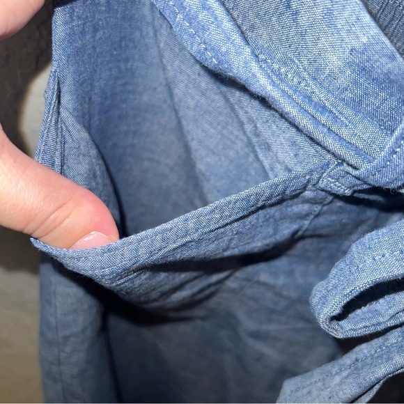 Talbots Denim Color Flowy Cropped Pants W/ Elastic Wais - Picture 5 of 7